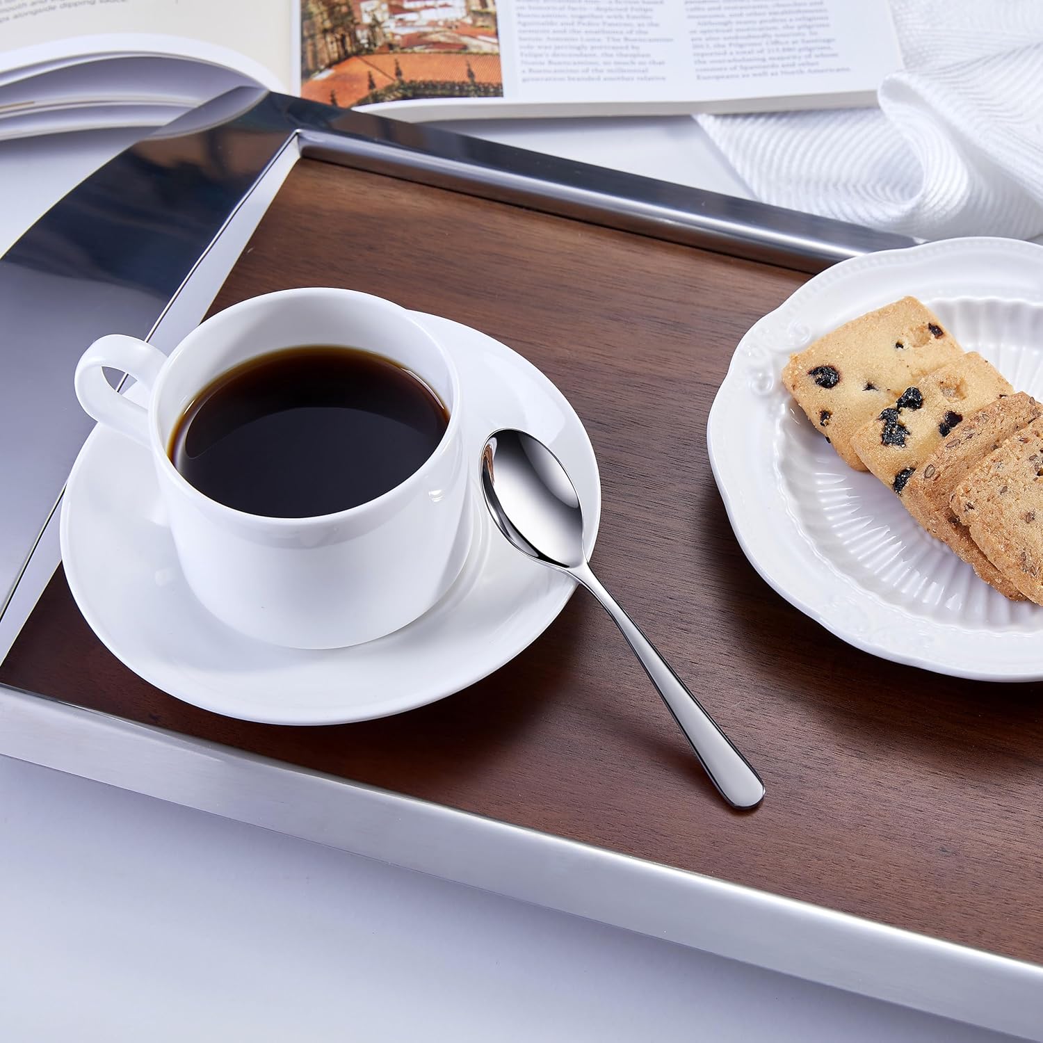 KEAWELL KEAWELL Premium Louise Demitasse Espresso Spoons Set of 6 Stainless Steel Mini Coffee Spoons Dishwasher Safe 18/10 Quality 4.7 Inches - View 9 of 9