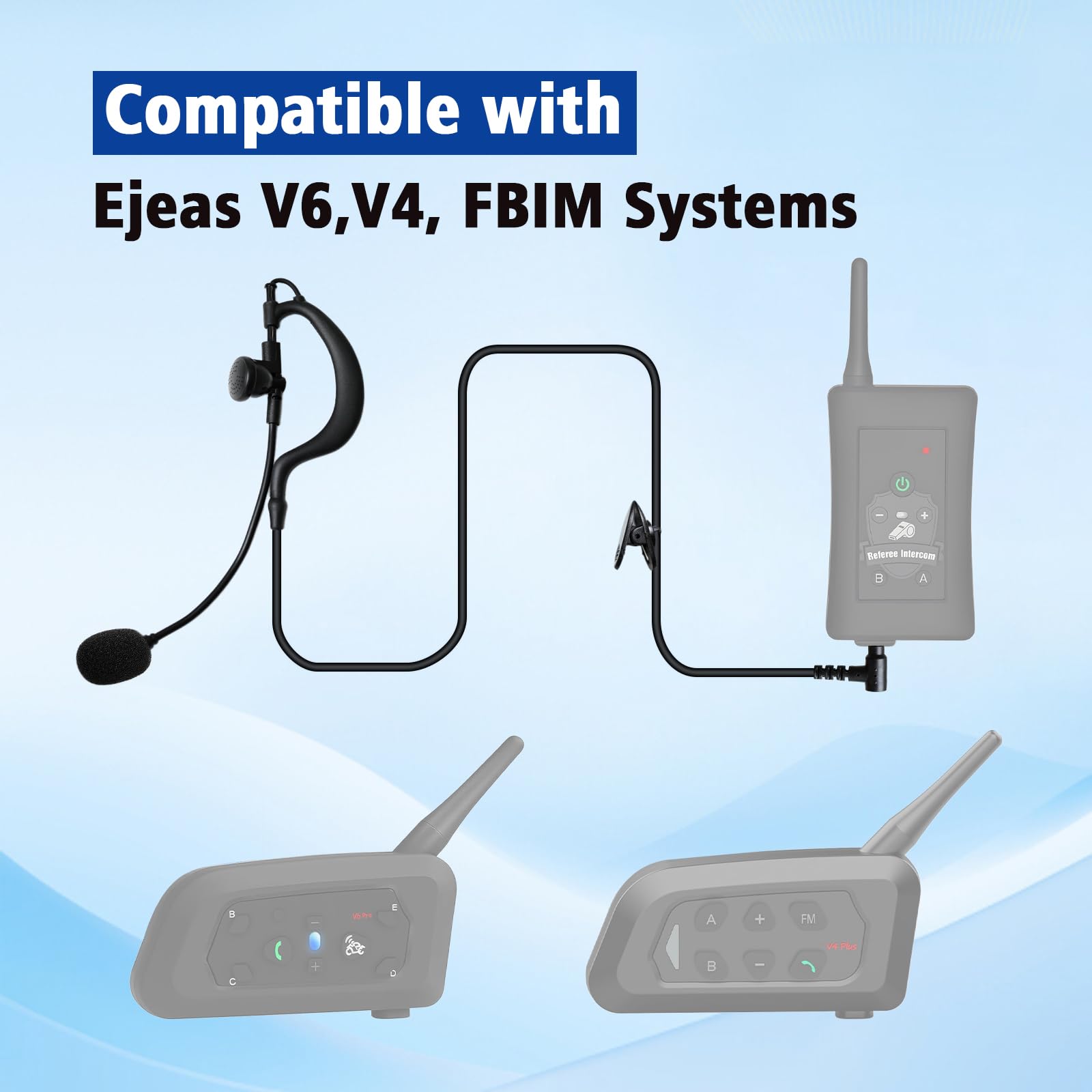 Pdflie Pdflie V6 V4 Referee Communication Headset Wired 3.5mm Jack for Football Soccer Hockey Volleyball Handball Coach Intercom Earpiece - View 2 of 6