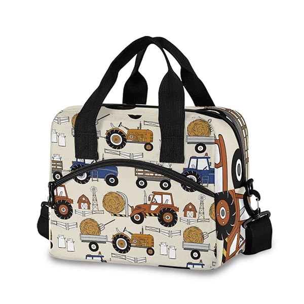 Glaphy Glaphy Insulated Lunch Bag for Tractors Cars Meal Prep Cooler Food Container Handbag