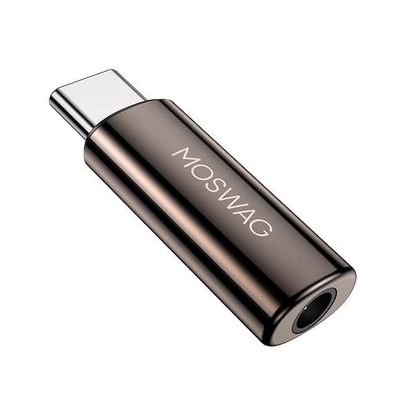 MOSWAG MOSWAG USB C to 3.5mm Audio Adapter for iPhone 15, Samsung Galaxy S23, Pixel 7 - Zinc Alloy, High-Quality Sound - View 2 of 8