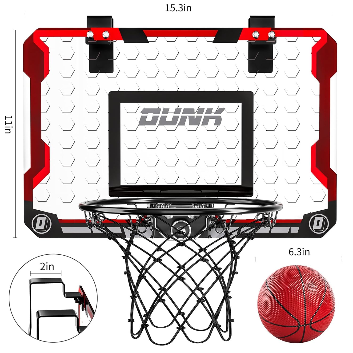 TEMI TEMI Indoor Basketball Hoop Mini Set with 4 Balls Over The Door for Kids and Adults Perfect Gift for Boys and Girls Ages 3 to 12 - View 2 of 5