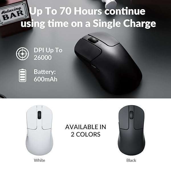 Keychron Keychron M3 Mini Wireless Optical Mouse: Bluetooth 5.1, 26,000 DPI, Ergonomic Design for Gaming on Windows, Mac & Linux - View 8 of 10