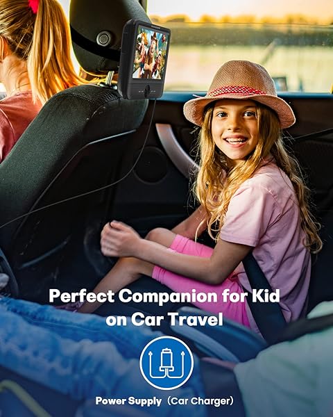 FANGOR FANGOR 7.5 Inch Dual Portable DVD Player for Car with Dual Screen Last Memory AV Out USB SD Card All Regions - View 8 of 10