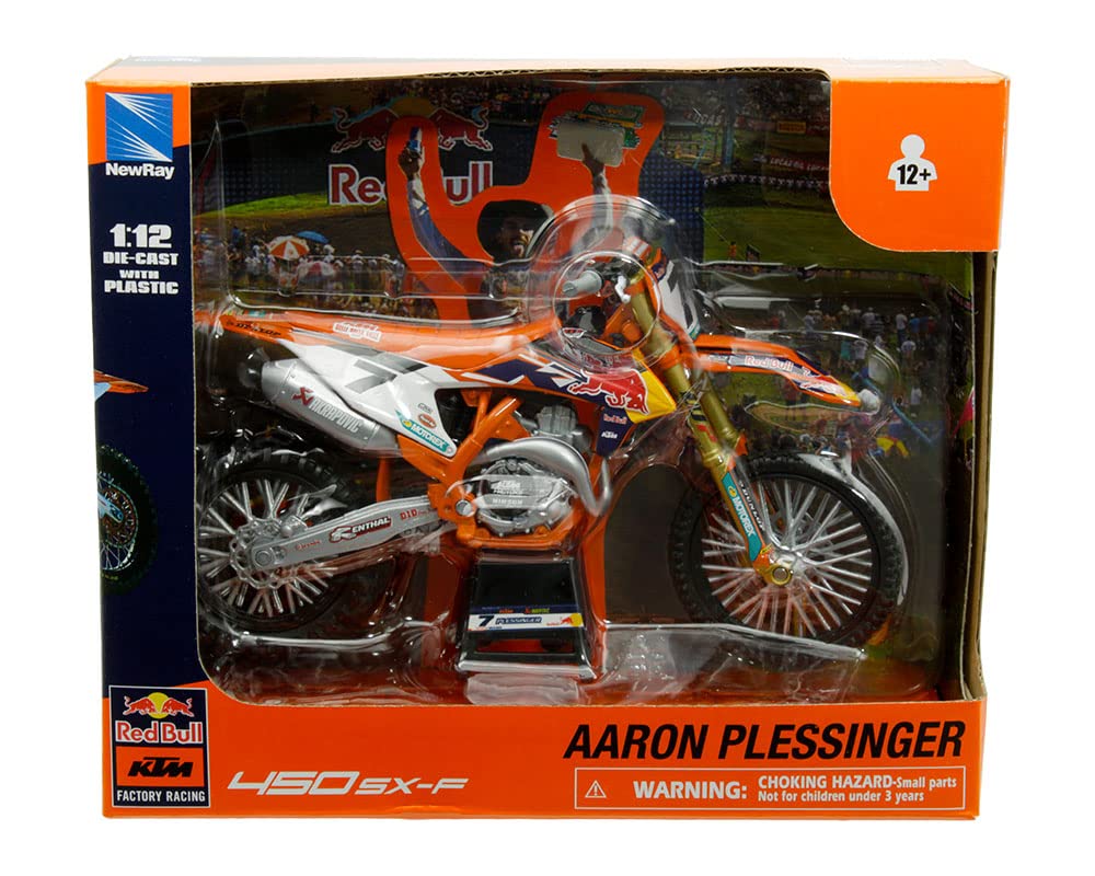 NewRay New Ray Motorcycles 1:12 Scale KTM 450 SX-F Red Bull KTM #7 Aaron Plessinger Model 58363 - View 3 of 3