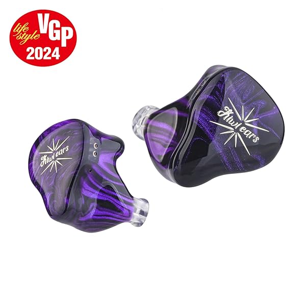 Linsoul Linsoul Kiwi Ears Quartet Hybrid In-Ear Monitor HiFi Earphones with Resin Shell Detachable Cable for Audiophile Musician DJ Gaming Purple - View 7 of 11