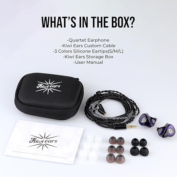 Linsoul Linsoul Kiwi Ears Quartet Hybrid In-Ear Monitor HiFi Earphones with Resin Shell Detachable Cable for Audiophile Musician DJ Gaming Purple - View 8 of 11