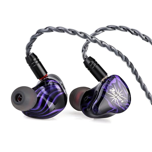 Linsoul Linsoul Kiwi Ears Quartet Hybrid In-Ear Monitor HiFi Earphones with Resin Shell Detachable Cable for Audiophile Musician DJ Gaming Purple - View 3 of 11