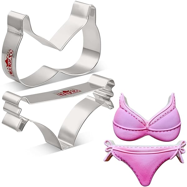 LILIAO LILIAO Summer Fun Bikini Bathing Suit Cookie Cutter Set 2-Pc Stainless Steel Biscuit Cutters for Baking and Parties