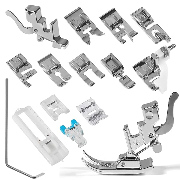 ALAMSCN ALAMSCN 14pcs Presser Feet Set for Brother, Singer, Janome & More - Universal Low Shank Adapter Included