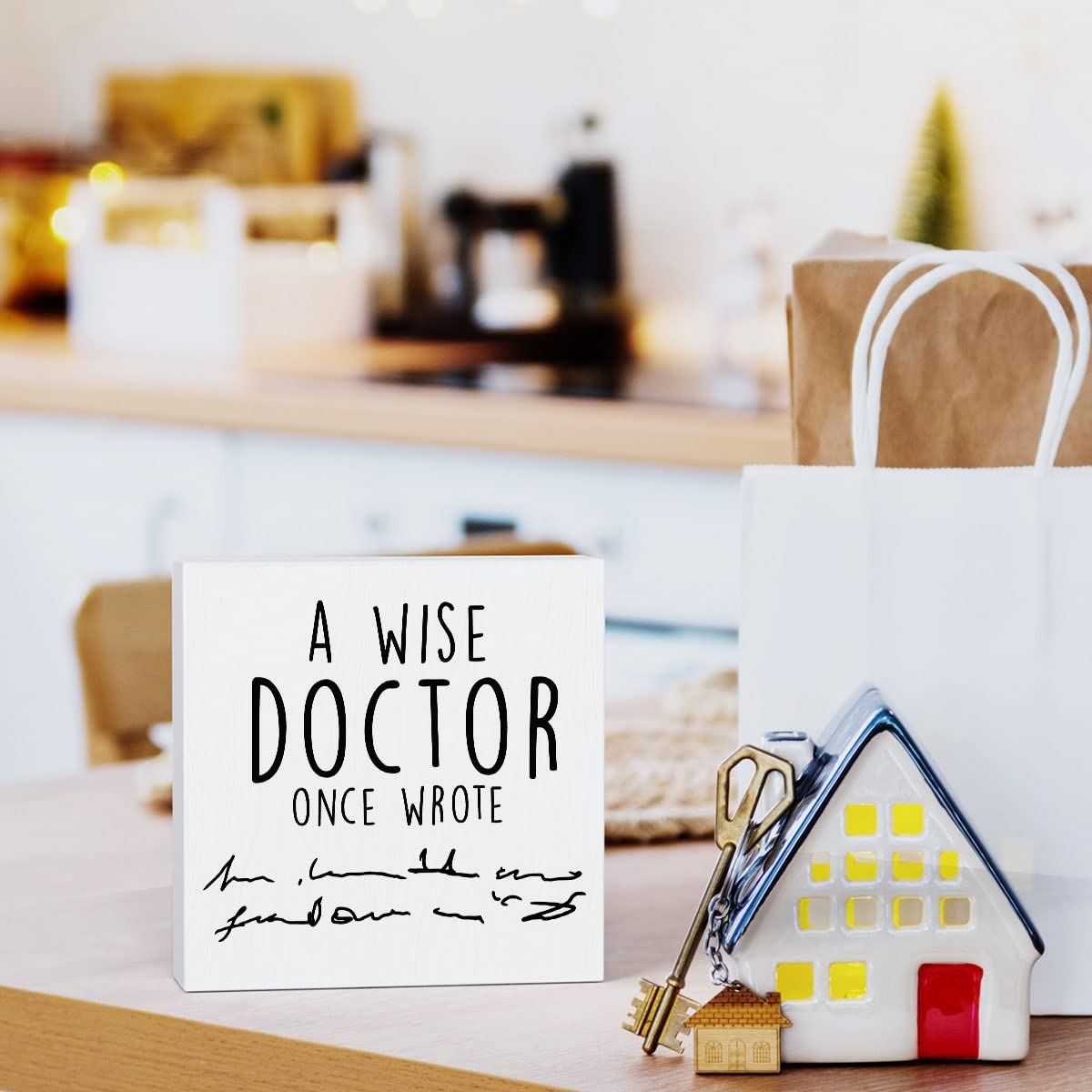 MUBIAO MUBIAO Doctor Gifts Funny Coworker Gifts Dental Assistant Week Birthday Graduation Christmas Wooden Box Sign Home Office Decor - View 5 of 7