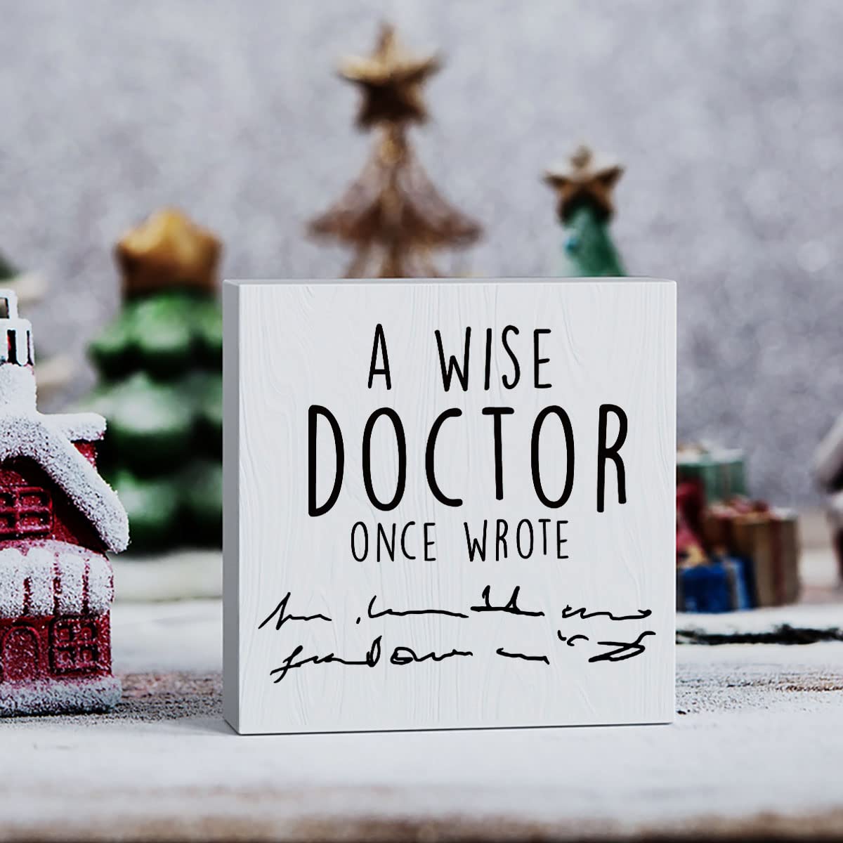 MUBIAO MUBIAO Doctor Gifts Funny Coworker Gifts Dental Assistant Week Birthday Graduation Christmas Wooden Box Sign Home Office Decor - View 6 of 7