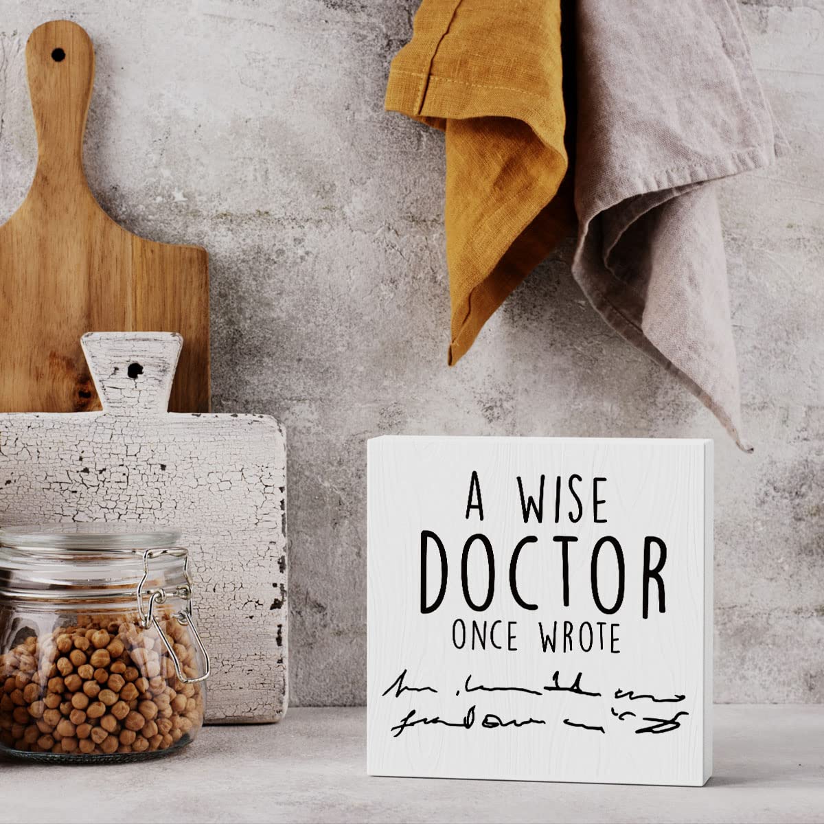 MUBIAO MUBIAO Doctor Gifts Funny Coworker Gifts Dental Assistant Week Birthday Graduation Christmas Wooden Box Sign Home Office Decor - View 7 of 7