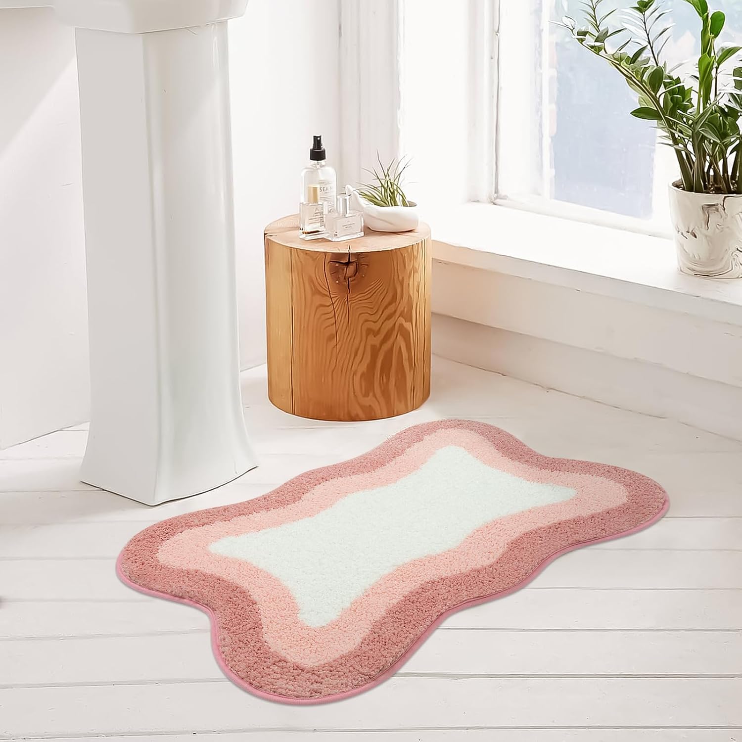 HAOCOO HAOCOO Pink Bathroom Rugs Washable Soft Non Slip Funny Bath Mat Luxury Microfiber Absorbent Carpet for Shower Tub Bedroom 18x25 inch - View 2 of 7