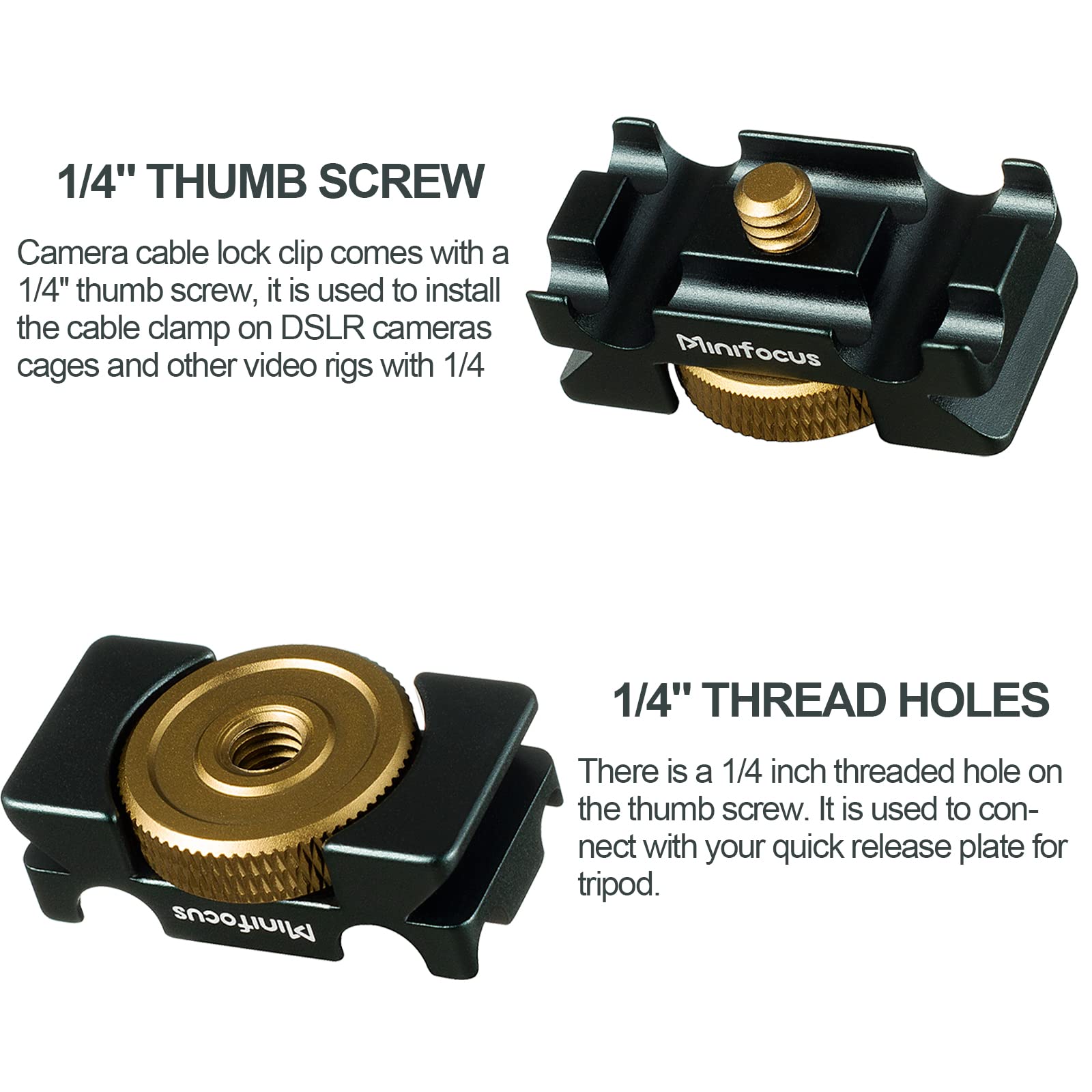 MINIFOCUS MINIFOCUS Aluminum Alloy Camera Cable Clamp with Arca Swiss System USB HDMI Protector for DSLR Cameras Tether Cable Block Clip - View 6 of 9