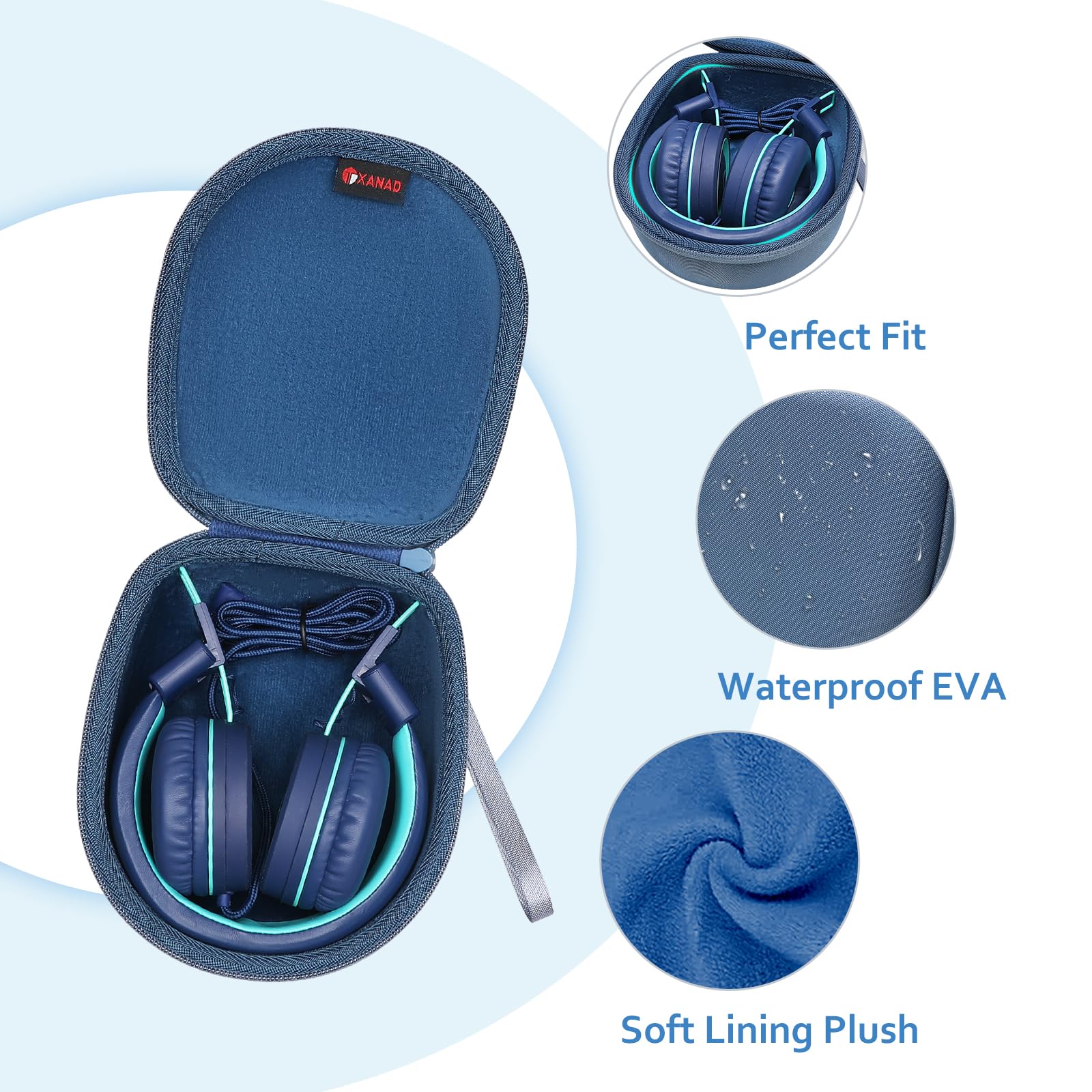 Kids Headphones Case Compatible with Elecder i37 Noot K11 iClever BTH12 HS19 BTH26 JoySpark-T5 Candy Bila BH03 EarFun IMYB MIDOLA MD-B01 Foldable Kid - View 3 of 7