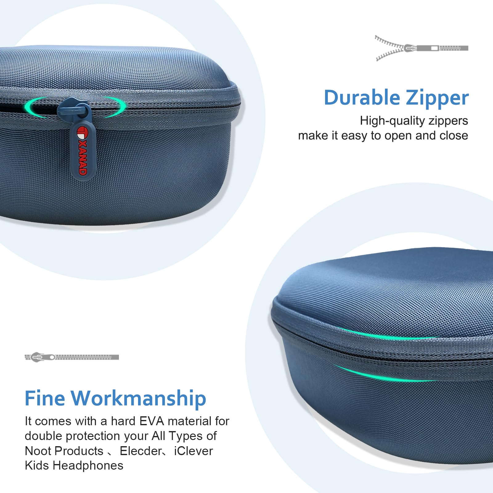 Kids Headphones Case Compatible with Elecder i37 Noot K11 iClever BTH12 HS19 BTH26 JoySpark-T5 Candy Bila BH03 EarFun IMYB MIDOLA MD-B01 Foldable Kid - View 7 of 7