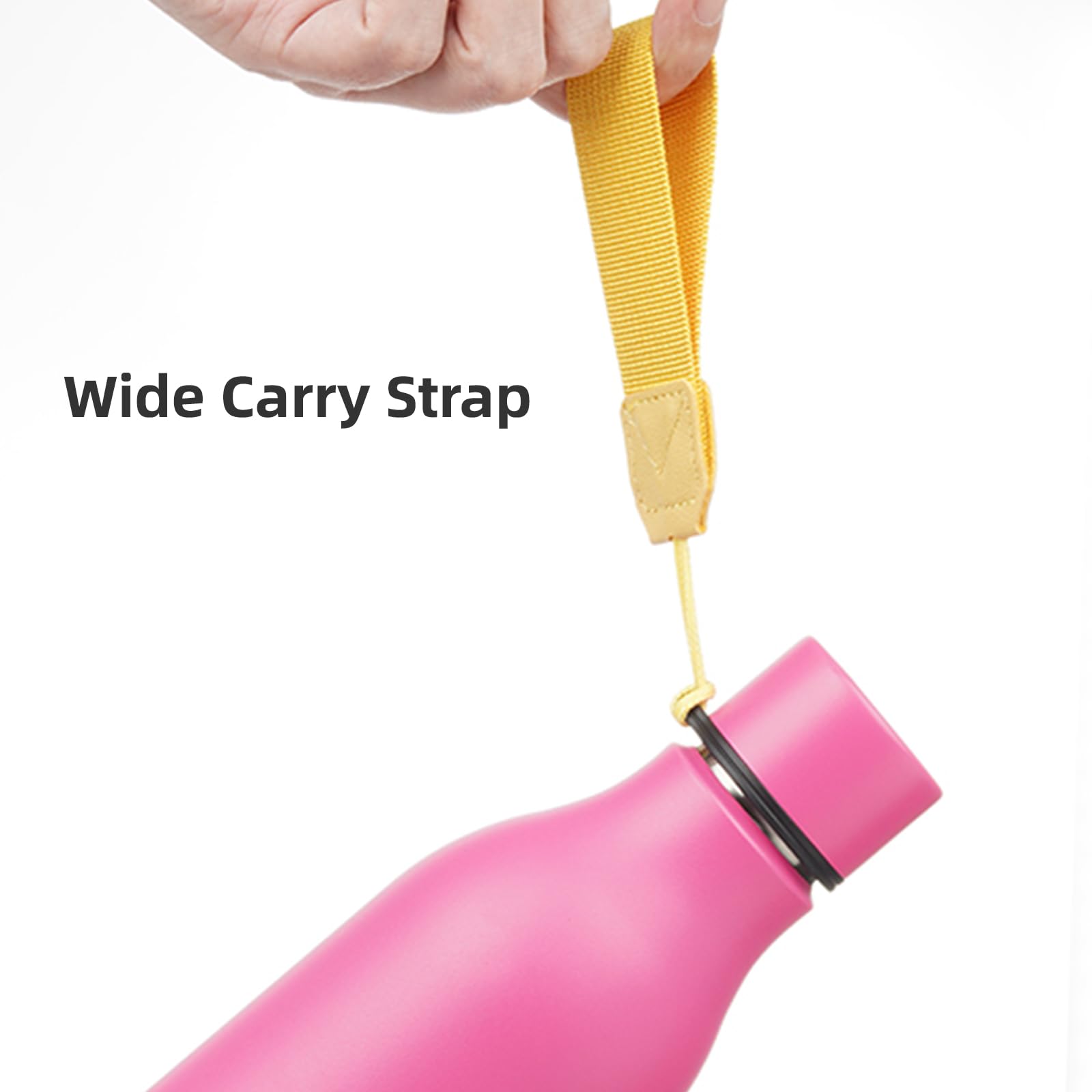 Konokyo Konokyo 18 oz Insulated Water Bottle with Strap Double Wall Stainless Steel Vacuum Flask Pink - View 4 of 7