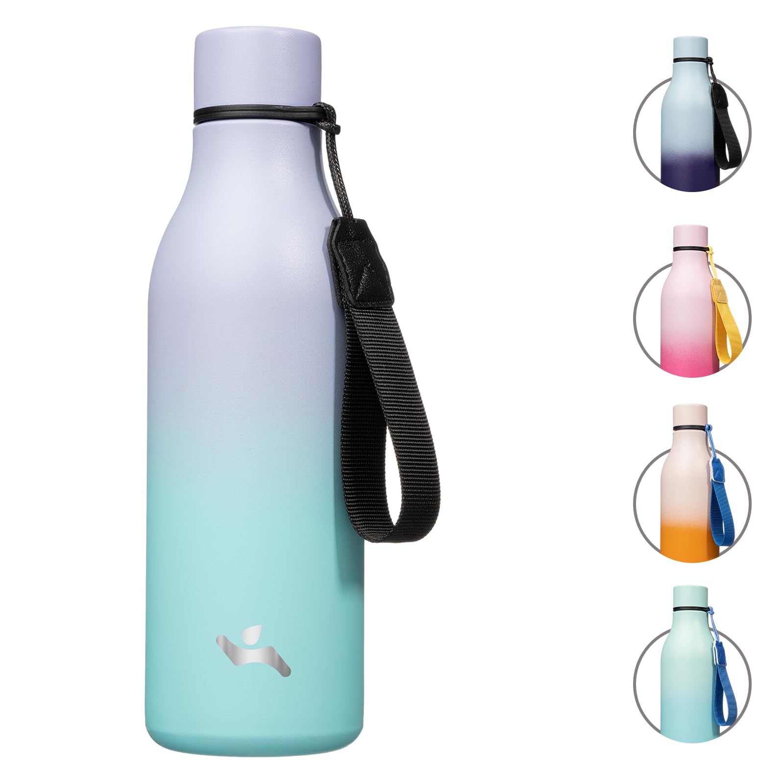 Konokyo Konokyo Insulated Water Bottle 18 oz Double Wall Stainless Steel Vacuum Flask with Strap for Hot and Cold Drinks
