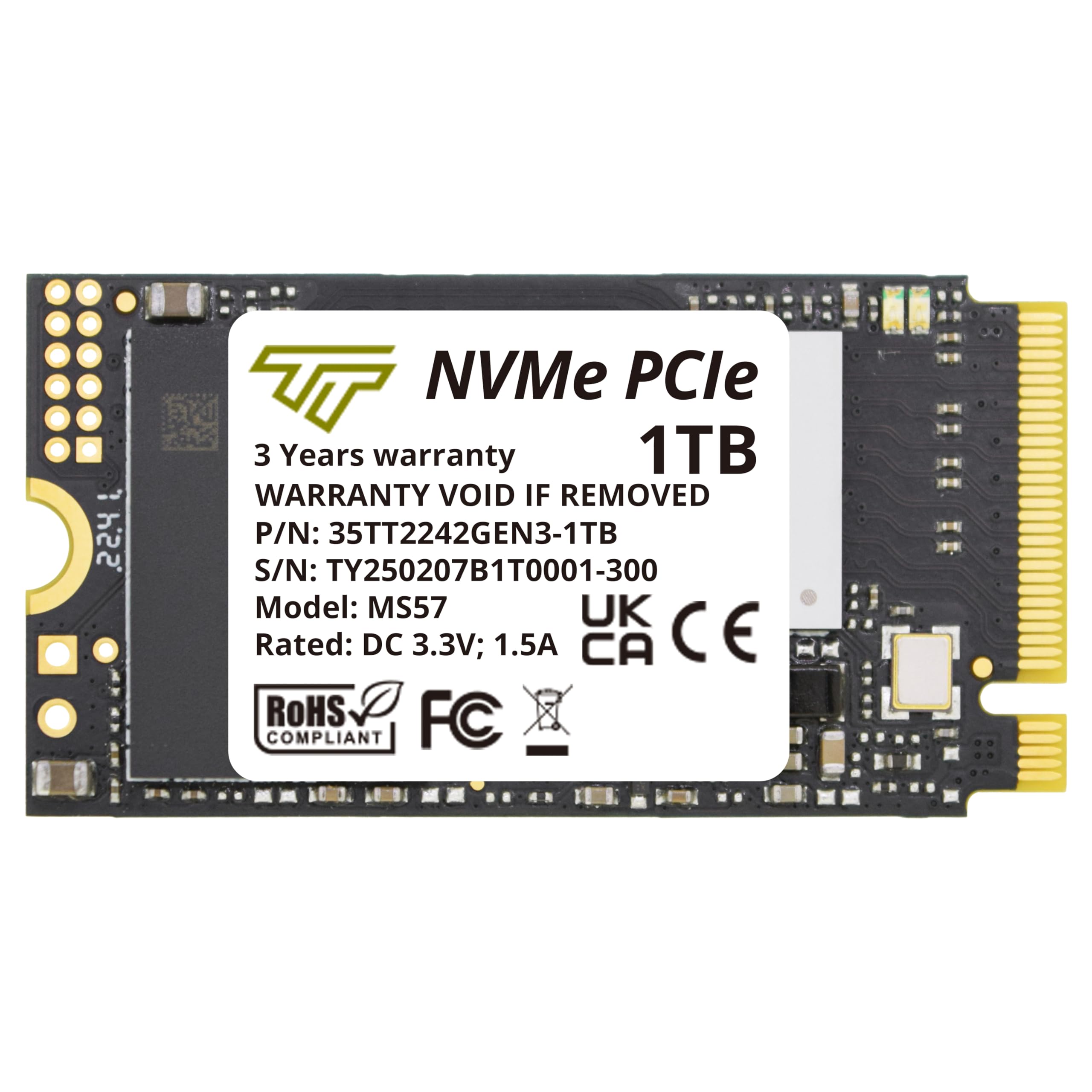 Timetec 1TB M.2 2242 NVMe SSD for Lenovo ThinkPad E15 & 11e Yoga Gen 6 - 2100 MB/s Read Speed