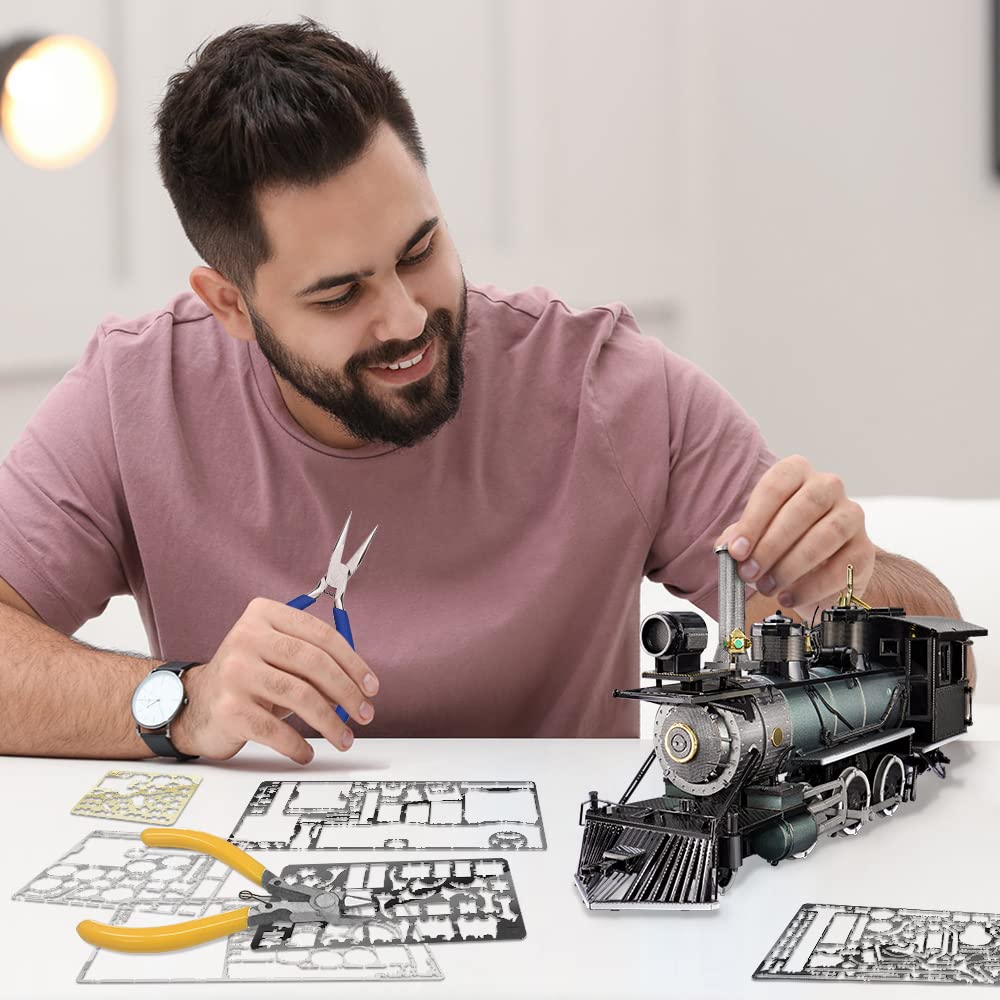 Piececool Piececool 3D Puzzle Mogul Steam Engine Metal Model Building Kit for Adults Perfect for DIY Crafts Birthday and Christmas Gifts - View 4 of 8