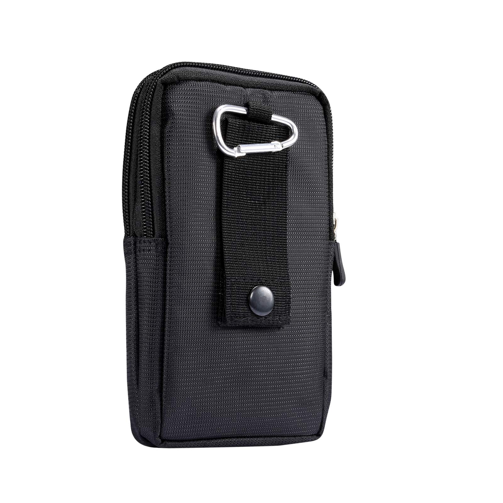 Multifunction Dual Phone Holster Men, Nylon Cell Phone Case Holder Mens Belt Pouch Loop Clip, Smartphone Belt Wallet Purse 2 Zipper Pockets - View 8 of 9