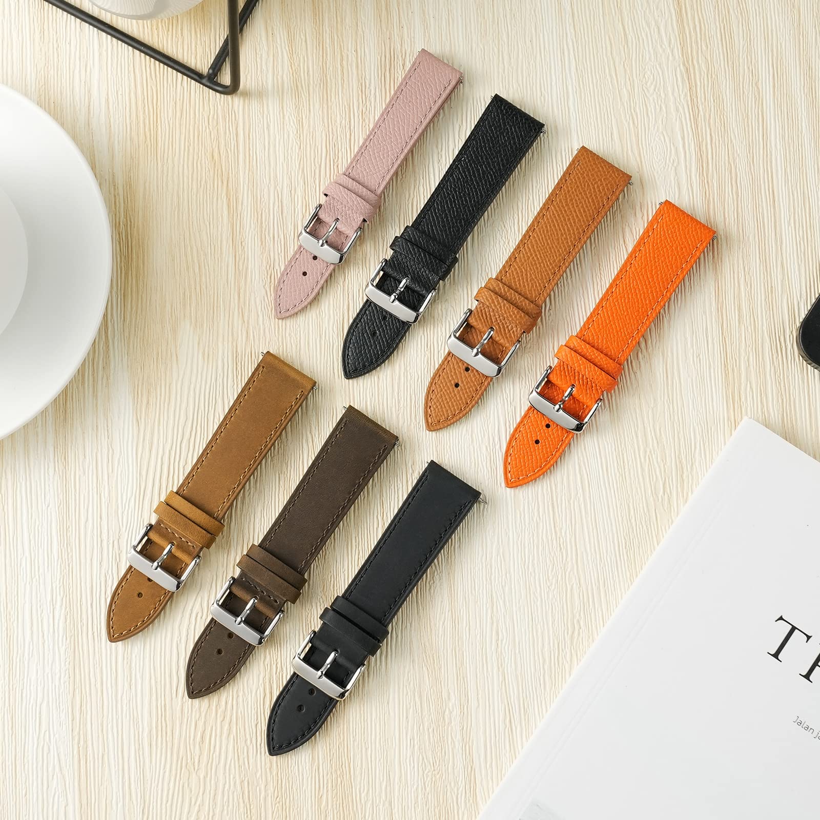 Ritche Christmas Gift Quick Release Black Leather Watch Bands for Omega x Swatch Moonswatch for Men Women 20mm Watch Band Replacement Compatible with - View 4 of 9