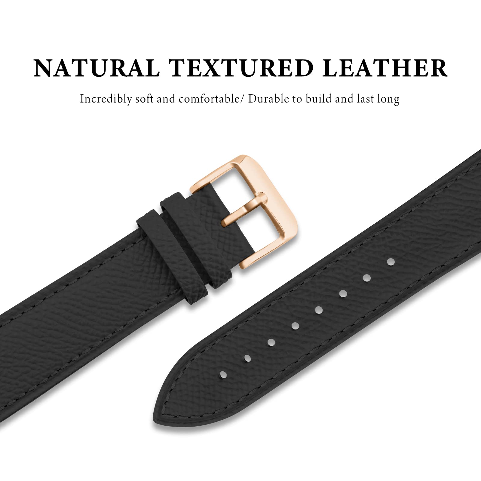 Ritche Christmas Gift Quick Release Black Leather Watch Bands for Omega x Swatch Moonswatch for Men Women 20mm Watch Band Replacement Compatible with - View 5 of 9