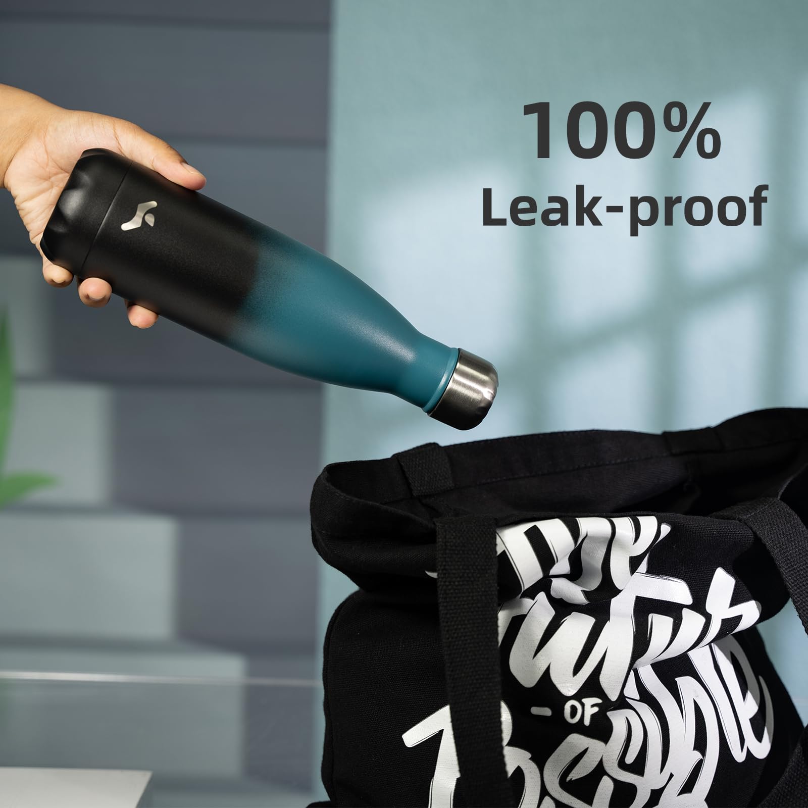 Konokyo Konokyo 25 oz Insulated Water Bottle Double Wall Stainless Steel Flask for Sports and Travel Indigo Black - View 5 of 7