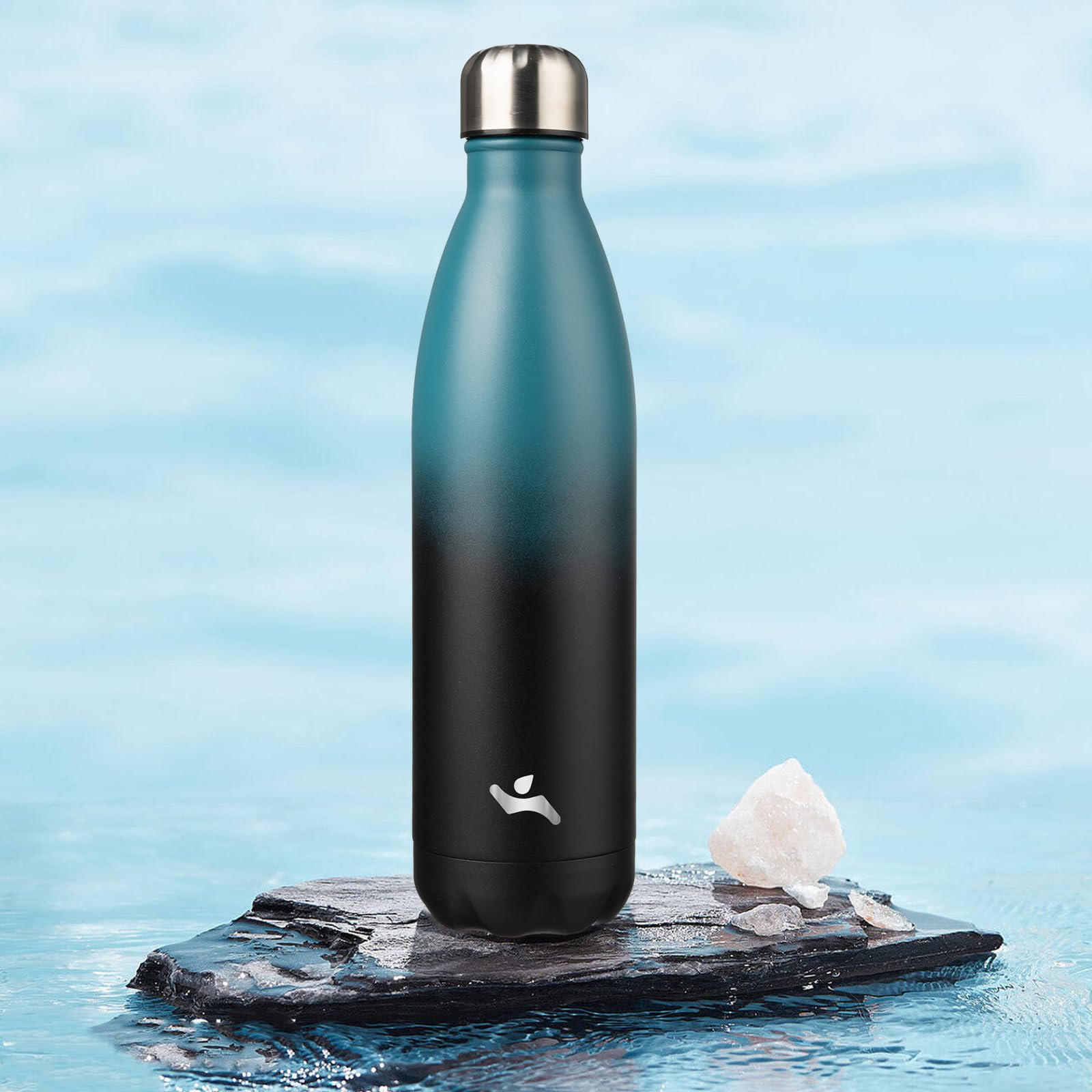 Konokyo Konokyo 25 oz Insulated Water Bottle Double Wall Stainless Steel Flask for Sports and Travel Indigo Black - View 6 of 7