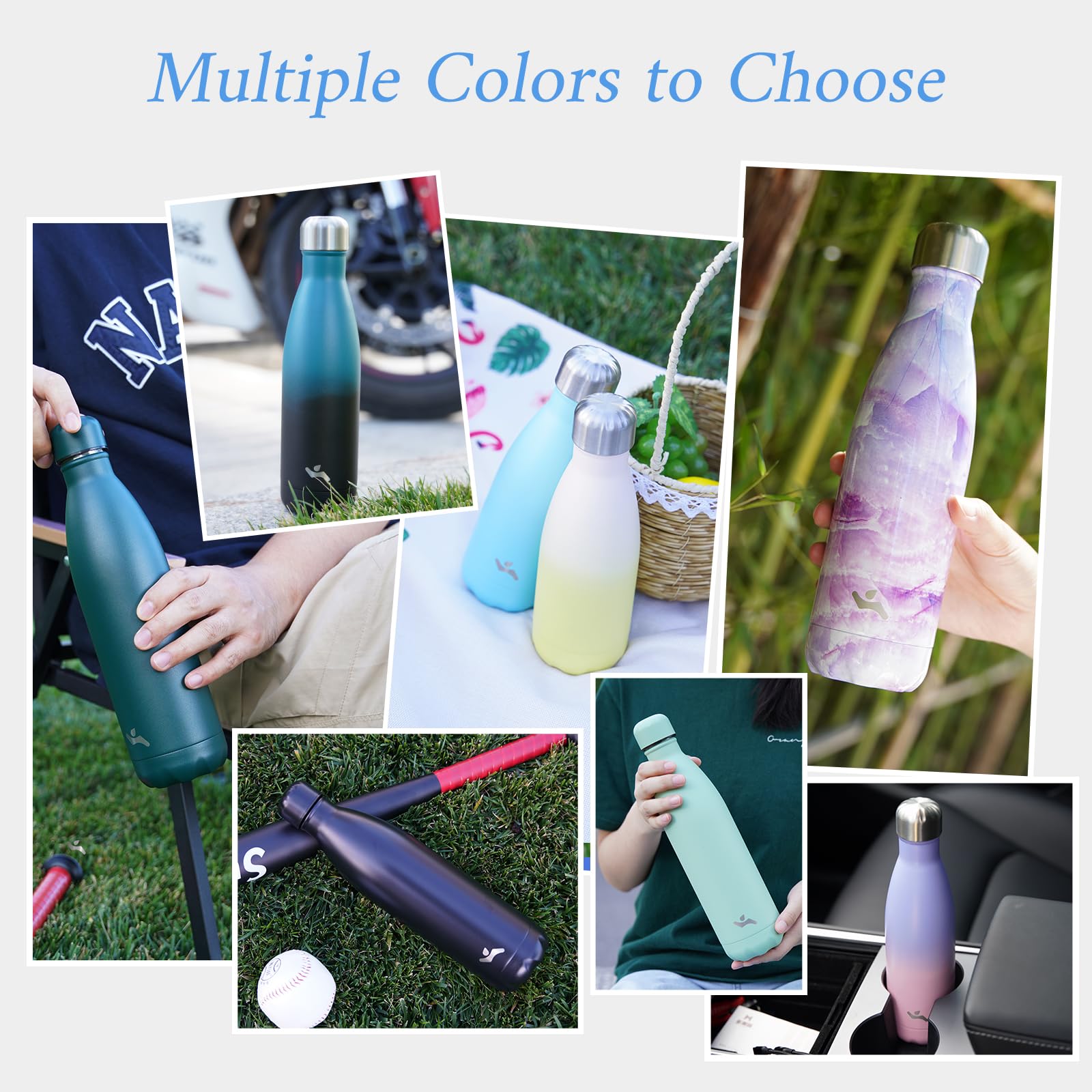 Konokyo Konokyo 17 oz Insulated Water Bottle Double Wall Stainless Steel Vacuum Flask for Sports Travel Marble Jade - View 7 of 7