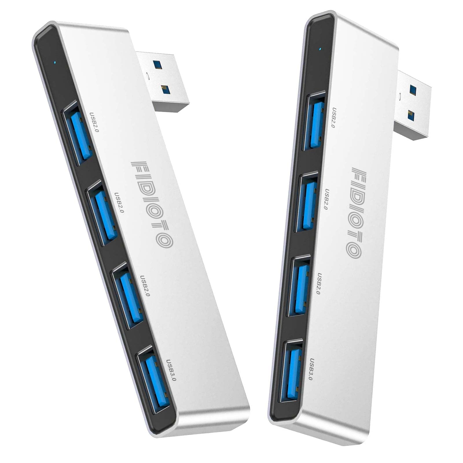 Fidioto Fidioto Slim USB Hub 2Pack 4 Port USB Adapter Multi USB Port Expander for Laptop iMac Pro MacBook Air Mac Mini Notebook PC and Mobile HDD