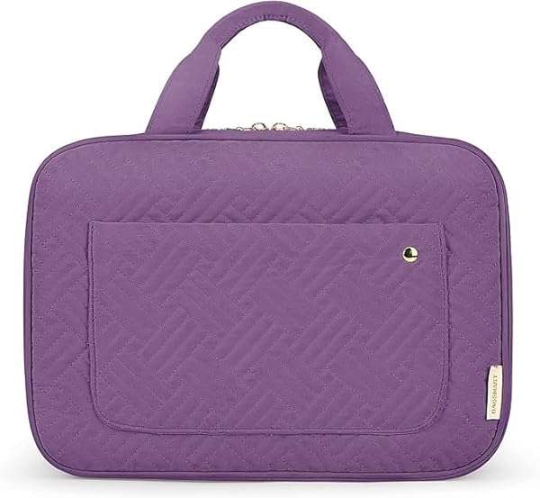 BAGSMART Buy BAGSMART Medium Toiletry Bag - Water-Resistant Travel Organizer with Hanging Hook for Makeup & Toiletries (Purple)