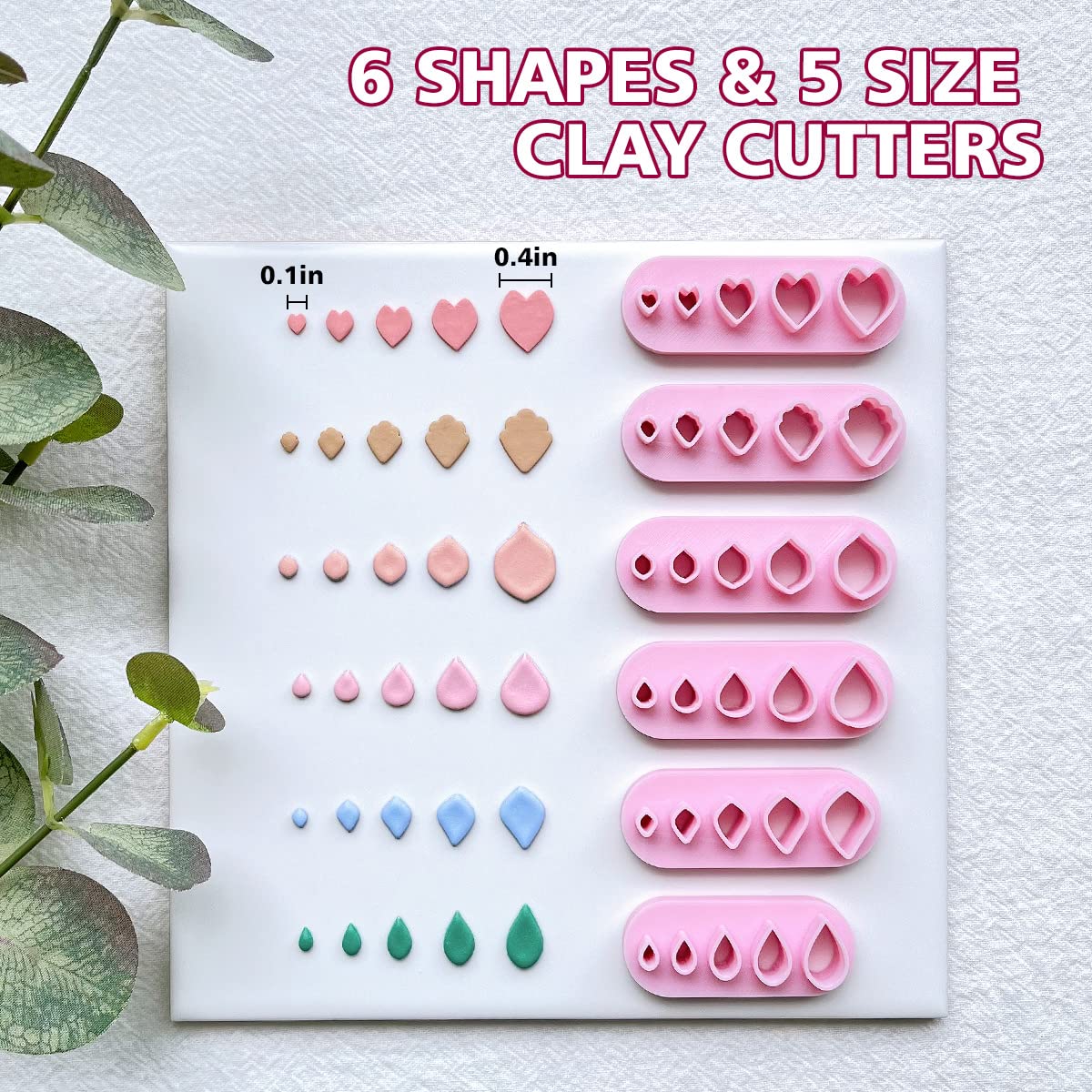 Keoker Keoker Flower Petal Clay Cutters for Earrings Making 6 Shapes Polymer Clay Molds for Jewelry Crafting - View 2 of 6