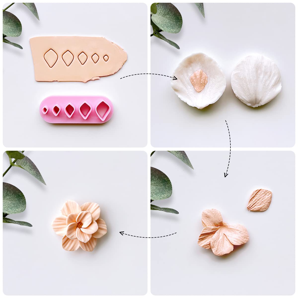 Keoker Keoker Flower Petal Clay Cutters for Earrings Making 6 Shapes Polymer Clay Molds for Jewelry Crafting - View 3 of 6