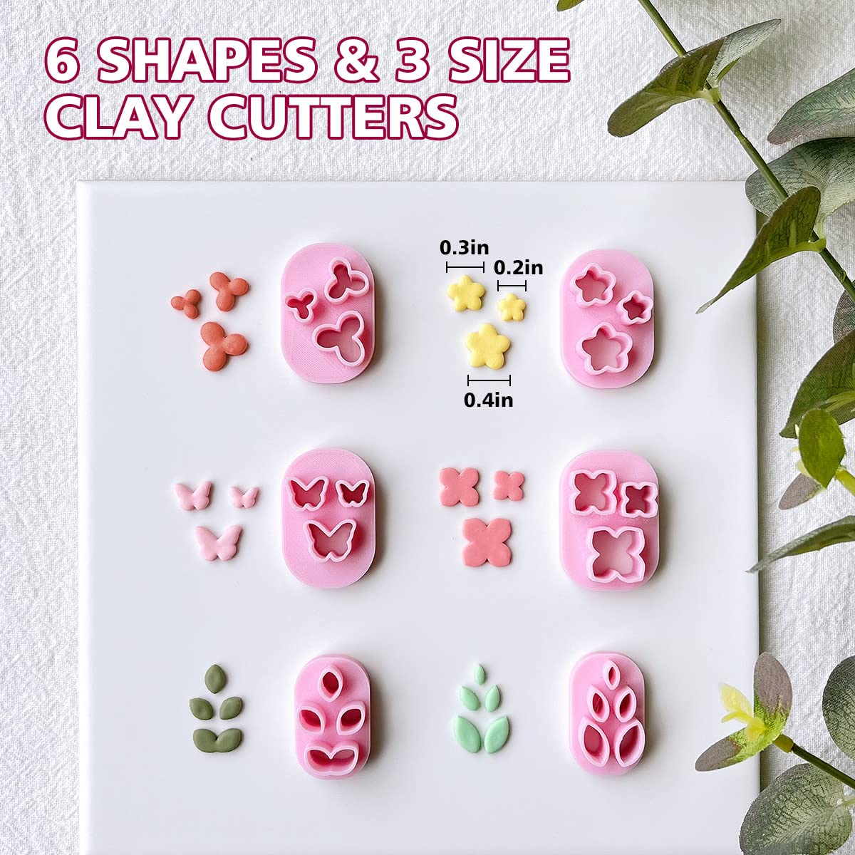 Keoker KEOKER Mini Polymer Clay Cutters Set for Earrings 6 Floral Leaf Butterfly Shapes Ideal for Jewelry Making - View 3 of 6