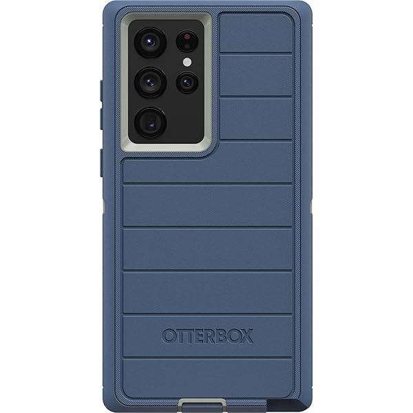 OtterBox OtterBox Defender Series Case for Samsung Galaxy S22 Ultra with Holster Clip and Microbial Defense in Fort Blue Non-Retail Packaging - View 5 of 10