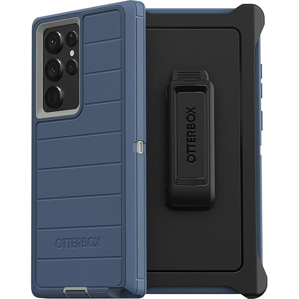 OtterBox OtterBox Defender Series Case for Samsung Galaxy S22 Ultra with Holster Clip and Microbial Defense in Fort Blue Non-Retail Packaging - View 3 of 10