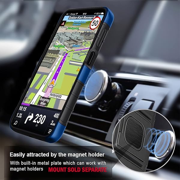 Nakedcellphone Rugged Clip Case for Galaxy XCover 6 Pro - Nakedcellphone Grip Cover with Stand & Belt Holster (2022, SM-G736) - Blue - View 10 of 11