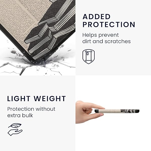 kwmobile kwmobile Kindle Case (2022/2024) - Stylish Black/Beige eReader Cover for Girls & Book Lovers - View 6 of 10