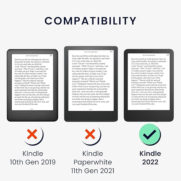 kwmobile kwmobile Kindle Case (2022/2024) - Stylish Black/Beige eReader Cover for Girls & Book Lovers - View 8 of 10