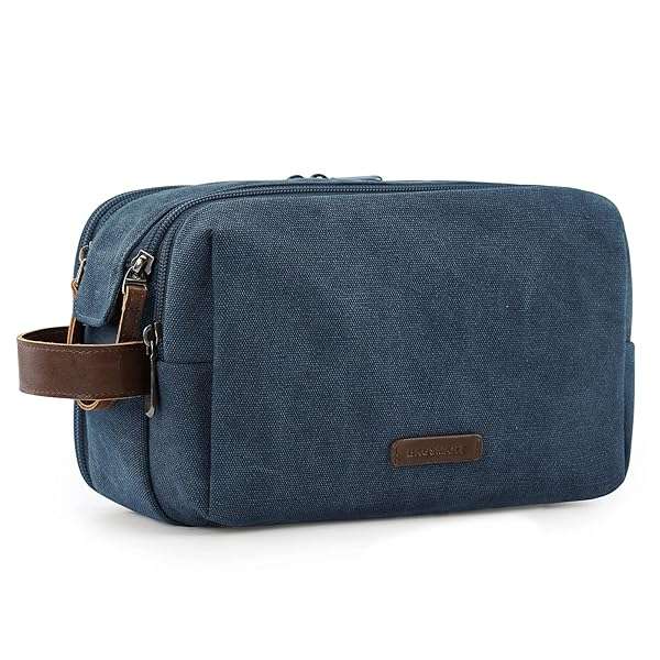 BAGSMART Buy BAGSMART Men's Toiletry Bag - Water-Resistant Canvas Dopp Kit for Travel | Navy Blue Medium Organizer