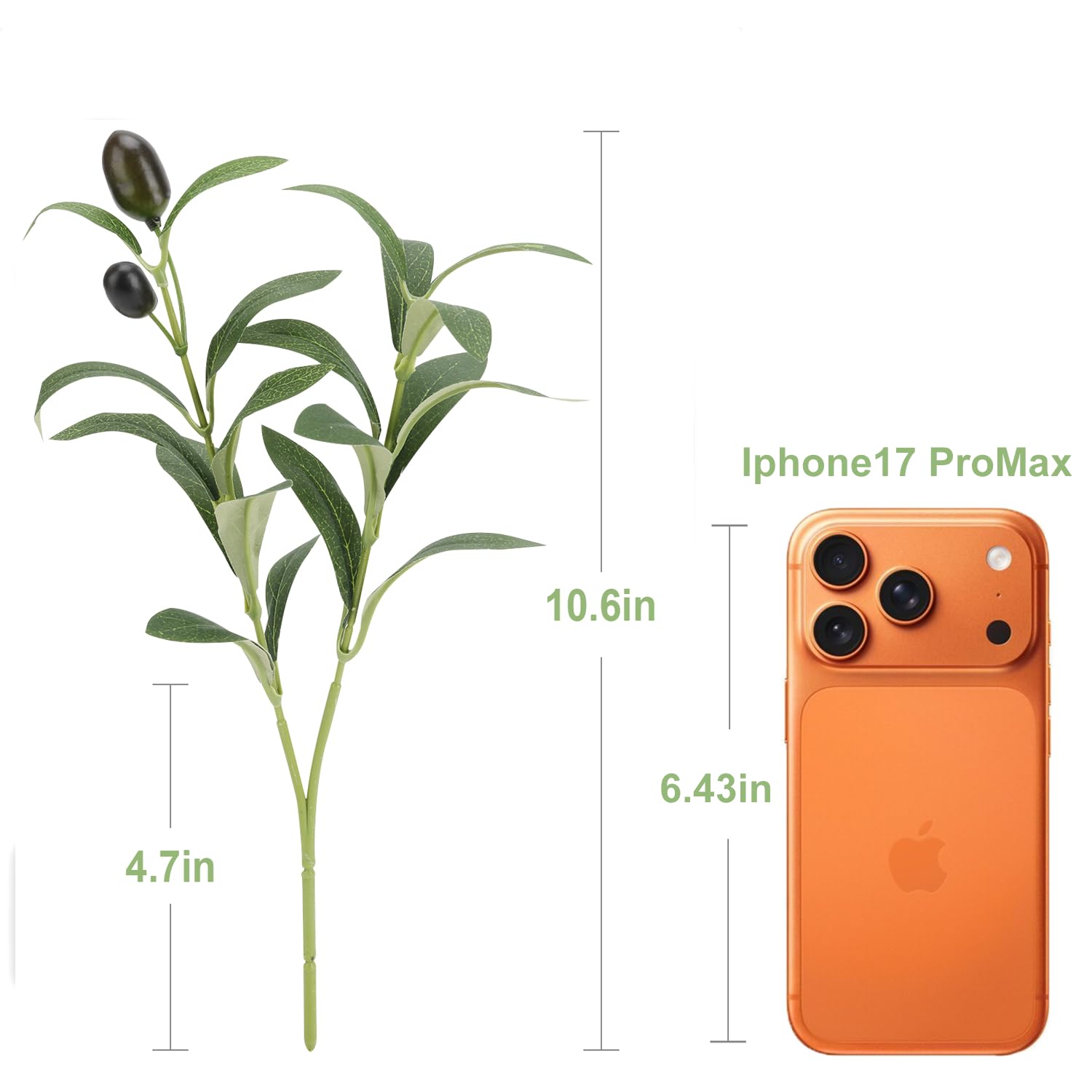 Erlandens Erlandens 10pcs Faux Olive Leaves Stems 10 Inch Tall Artificial Plants for Home Office Wedding Party Tabletop Decor - View 2 of 7