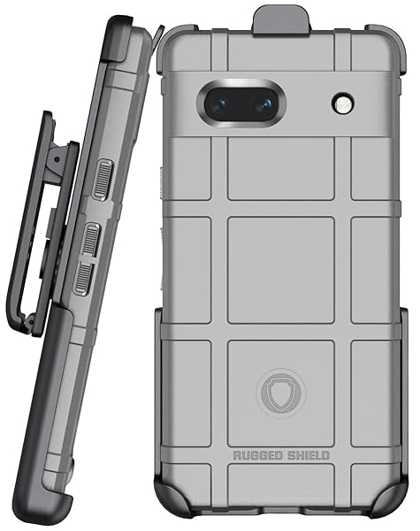 Nakedcellphone Rugged Clip Case for Google Pixel 7a - Nakedcellphone Special Ops Armor with Rotating Belt Clip - Storm Gray - View 4 of 11