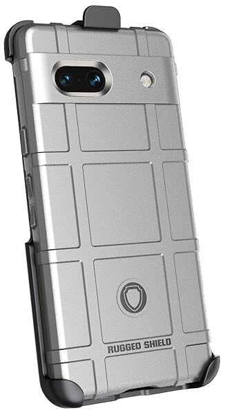 Nakedcellphone Rugged Clip Case for Google Pixel 7a - Nakedcellphone Special Ops Armor with Rotating Belt Clip - Storm Gray - View 5 of 11