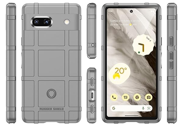 Nakedcellphone Rugged Clip Case for Google Pixel 7a - Nakedcellphone Special Ops Armor with Rotating Belt Clip - Storm Gray - View 11 of 11