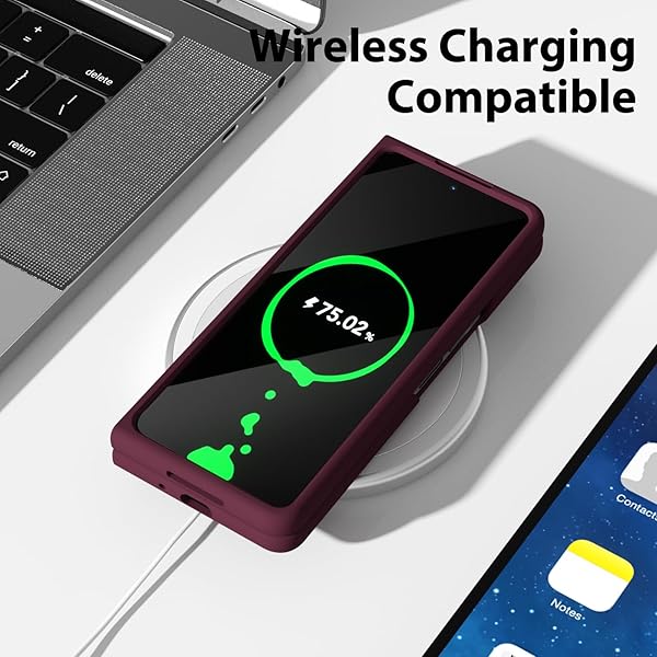 oakxco Oakxco Samsung Galaxy Z Fold 4 Case Liquid Silicone Cute Thin Slim Soft Rubber TPU Gel Cover for Women Burgundy Plum Wine - View 9 of 9