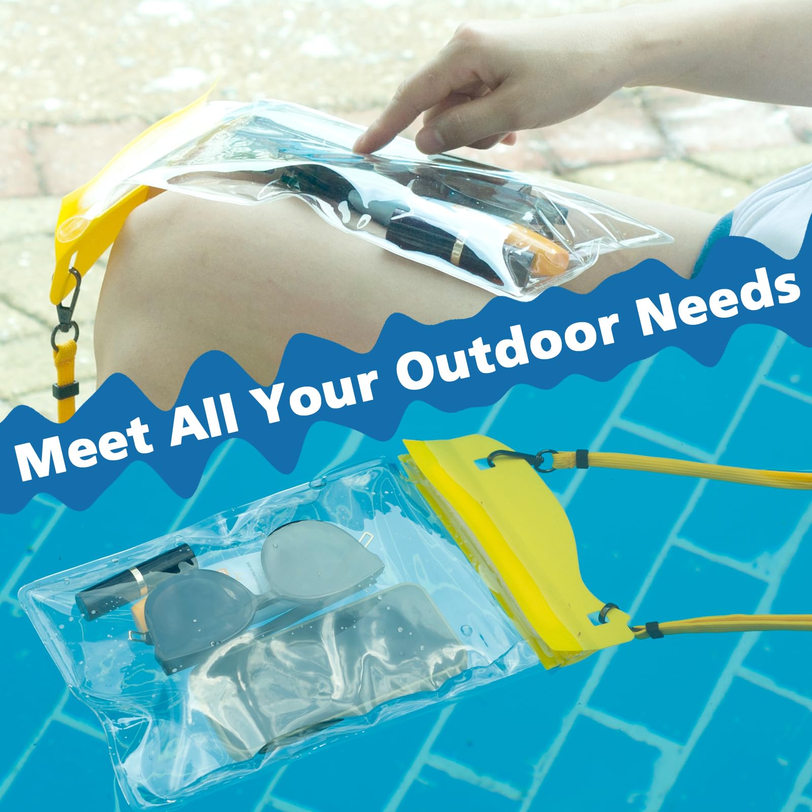 YUMQUA Large Watperproof Pouch 2 Pack [Up to 11.3"], IPX8 Waterproof Cell Phone Case Dry Bag Pouch Compatible with iPhone 14 13 12 Pro Max, Galaxy - View 6 of 6