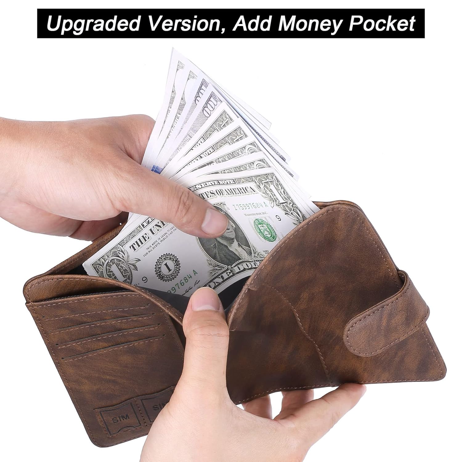 LOHASLIFE Airtag Passport Holder Cover Wallet Leather RFID Blocking Case Travel Accessories for Men Women Must Haves - View 5 of 9