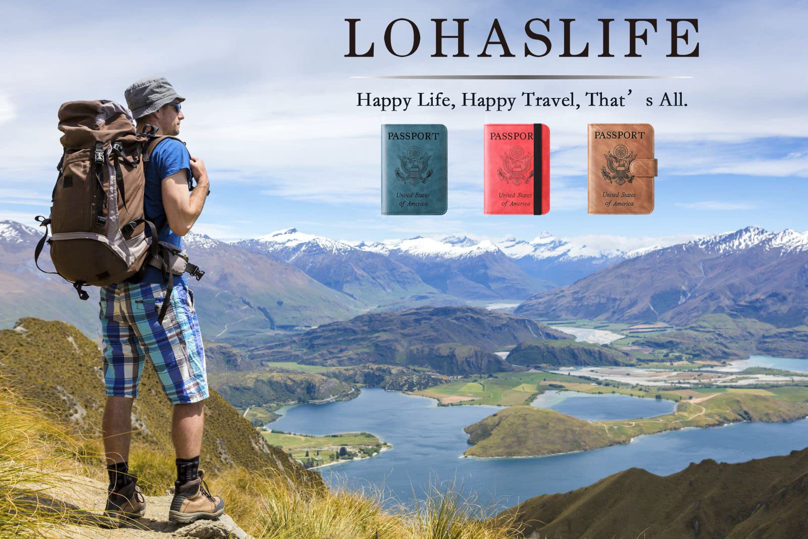 LOHASLIFE Airtag Passport Holder Cover Wallet Leather RFID Blocking Case Travel Accessories for Men and Women Black - View 7 of 9