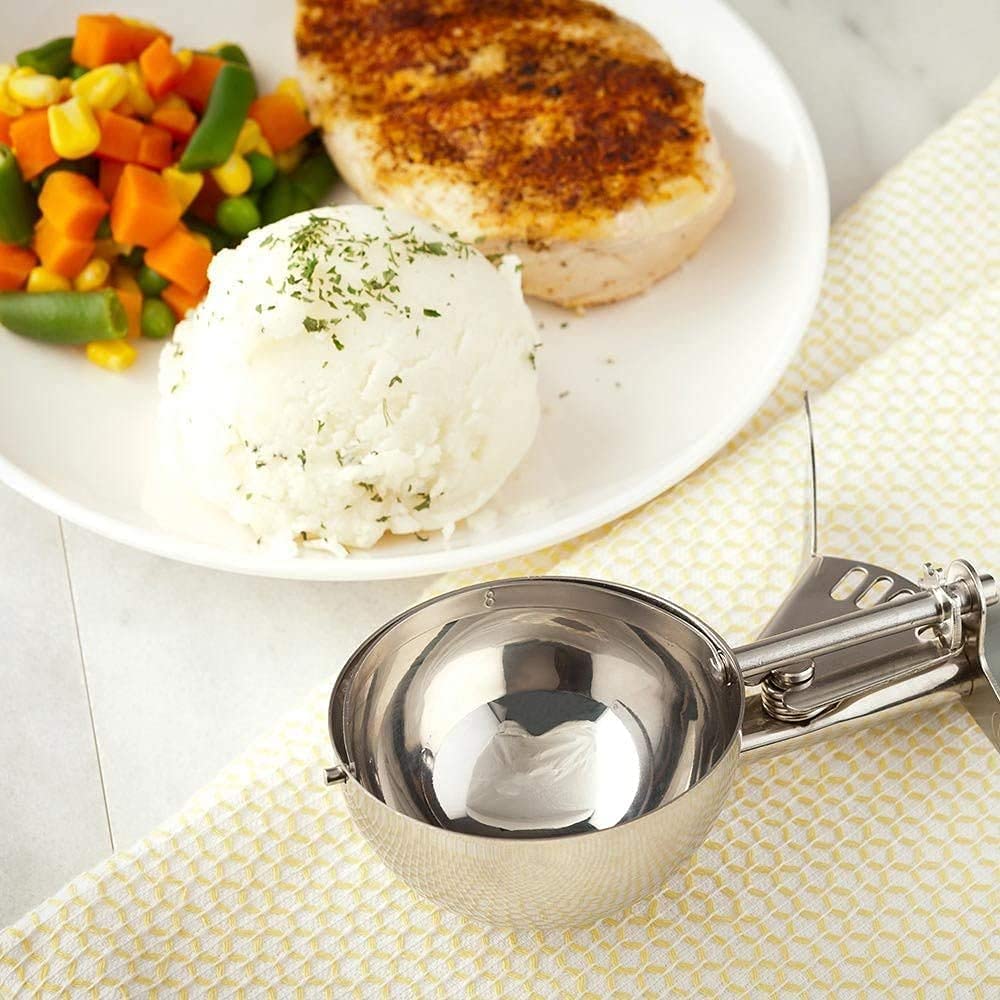 HSHQING 4 Oz Portion Scoop Ice Cream Disher Stainless Steel Cookie Scoop for Portion Control Baking Cupcake Batter and Cookie Dough - View 2 of 6